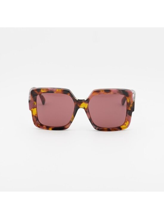 Max Mara ERNEST MM0088 55S Sunglasses Havana Square Frame, Bordeaux Lenses main image 4